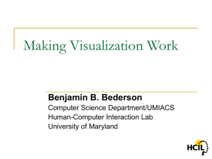 Making Visualization Work Benjamin B. Bederson Computer Science Department/UMIACS Human-Computer Interaction Lab