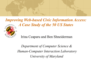 Improving Web-based Civic Information Access: Irina Ceaparu and Ben Shneiderman