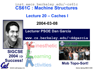 inesthetic earning ctivities CS61C : Machine Structures