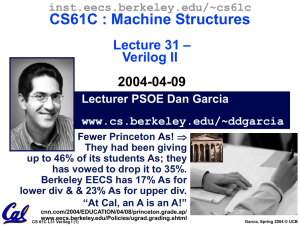 CS61C : Machine Structures – Lecture 31 Verilog II