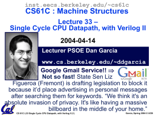 CS61C : Machine Structures – Lecture 33