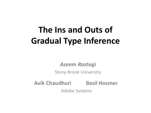 The Ins and Outs of Gradual Type Inference Aseem Rastogi
