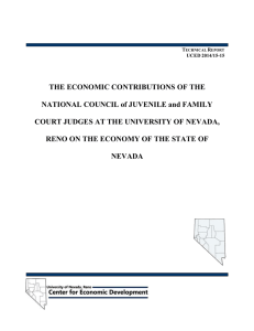 The Economic Contributions of the National Council of juvenile and Family Court Judges at the University of Nevada, Reno on the Economy of the State of Nevada, 2015