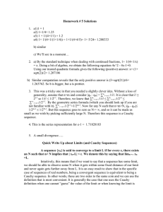 Homework # 5 Solutions  1.  a1)1 = 1 a2) 1+1/4= 1.25