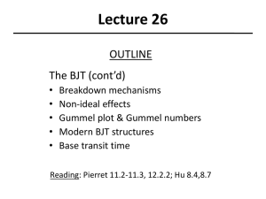 Lecture 26 OUTLINE The BJT (cont’d)