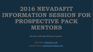 2016 NevadaFIT Info Session for Prospective Pack Mentors