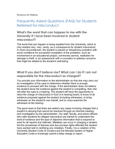 Frequently Asked Questions (FAQ) for Students Referred for Misconduct