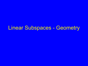 Linear subspaces – geometry PCA