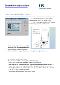 Corporate Information Systems Passport Scanning: Quick Guide – Version 0.4