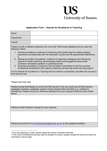 – Awards for Excellence in Teaching Application Form