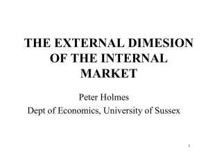 The external dimension of the internal market by Peter Holmes [PPT 160.00KB]