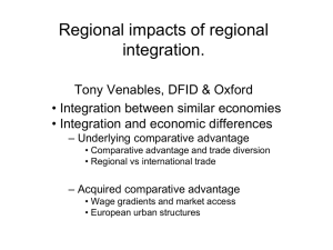Regional impacts of regional integration by Tony Venables [PPT 295.00KB]