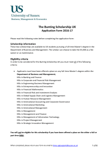 Download or view The Bunting Scholarship UK application form (word) 2016-17.docx