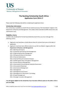 Download or view The Bunting Scholarship SA application form (word) 2016-17.docx