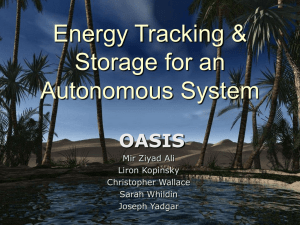 Energy Tracking &amp; Storage for an Autonomous System OASIS
