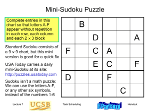 B D A Mini-Sudoku Puzzle
