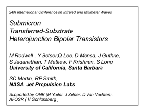 Submicron Transferred-Substrate Heterojunction Bipolar Transistors