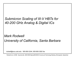 Submicron Scaling of III-V HBTs for Mark Rodwell