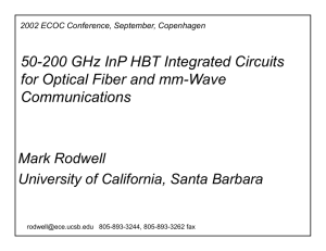 50-200 GHz InP HBT Integrated Circuits for Optical Fiber and mm-Wave Communications