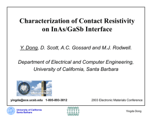 Characterization of Contact Resistivity on InAs/GaSb Interface