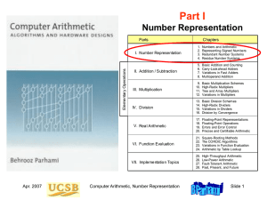 Part I Number Representation Parts Chapters
