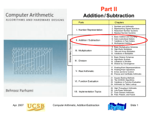 Part II Addition / Subtraction Parts Chapters