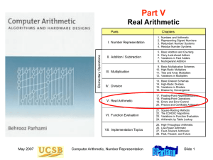 Part V Real Arithmetic Parts Chapters