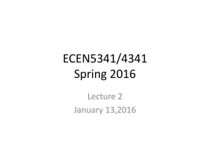 ECEN5341/4341 Spring 2016 Lecture 2 January 13,2016