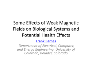 Some Effects of Weak Magnetic Fields on Biological Systems and Frank Barnes