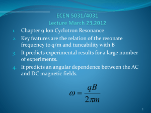 Chapter 9 Ion Cyclotron Resonance