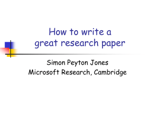 How to write a research paper