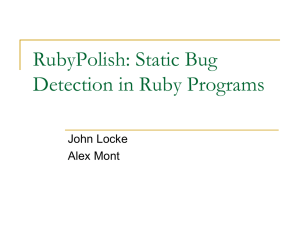 Ruby Polish: Static Bug Detection in Ruby Programs