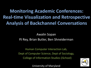 Monitoring Academic Conferences: Real-time Visualization and Retrospective Analysis of Backchannel Conversations