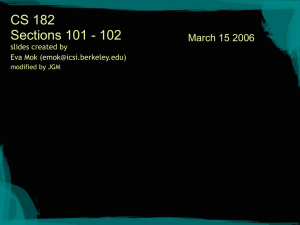 CS 182 Sections 101 - 102 March 15 2006 slides created by