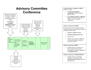 Step 3: Advisory Conference
