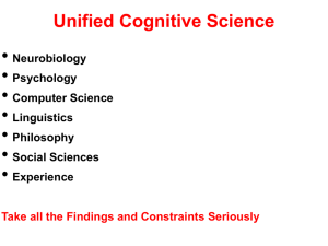 • Unified Cognitive Science Neurobiology Psychology