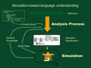 Simulation-based language understanding Analysis Process Simulation Utterance
