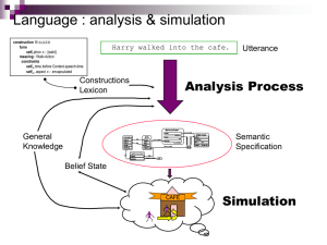 Language : analysis &amp; simulation Analysis Process Simulation Utterance