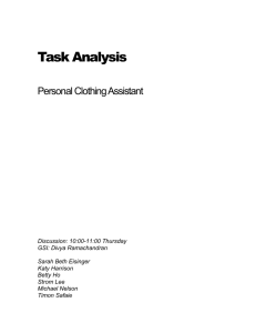 Task Analysis Personal Clothing Assistant
