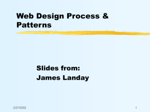 Web Design Process &amp; Patterns Slides from: James Landay