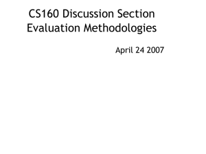 CS160 Discussion Section Evaluation Methodologies April 24 2007