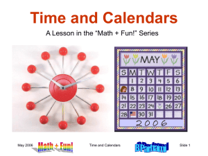 Time and Calendars