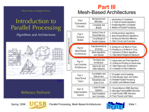 Part III Mesh-Based Architectures Spring  2006 Parallel Processing, Mesh-Based Architectures
