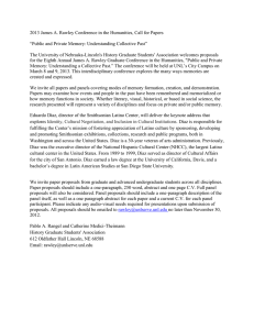 2013 James A. Rawley Conference in the Humanities, Call for...  “Public and Private Memory: Understanding Collective Past”