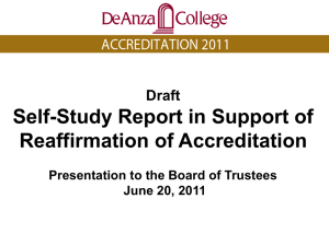 Self-Study Report in Support of Reaffirmation of Accreditation Draft