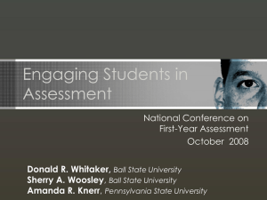 Engaging Students in Assessment