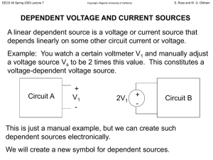 DEPENDENT VOLTAGE AND CURRENT SOURCES