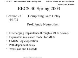 Lecture 18: 04/0703  A.R. Neureuther Version Date 04/03/03