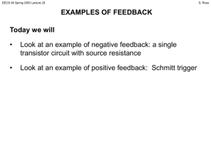 EXAMPLES OF FEEDBACK Today we will •