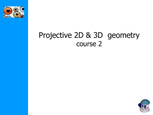 Introduction to 2D projective geometry and hierarchy of transformations
